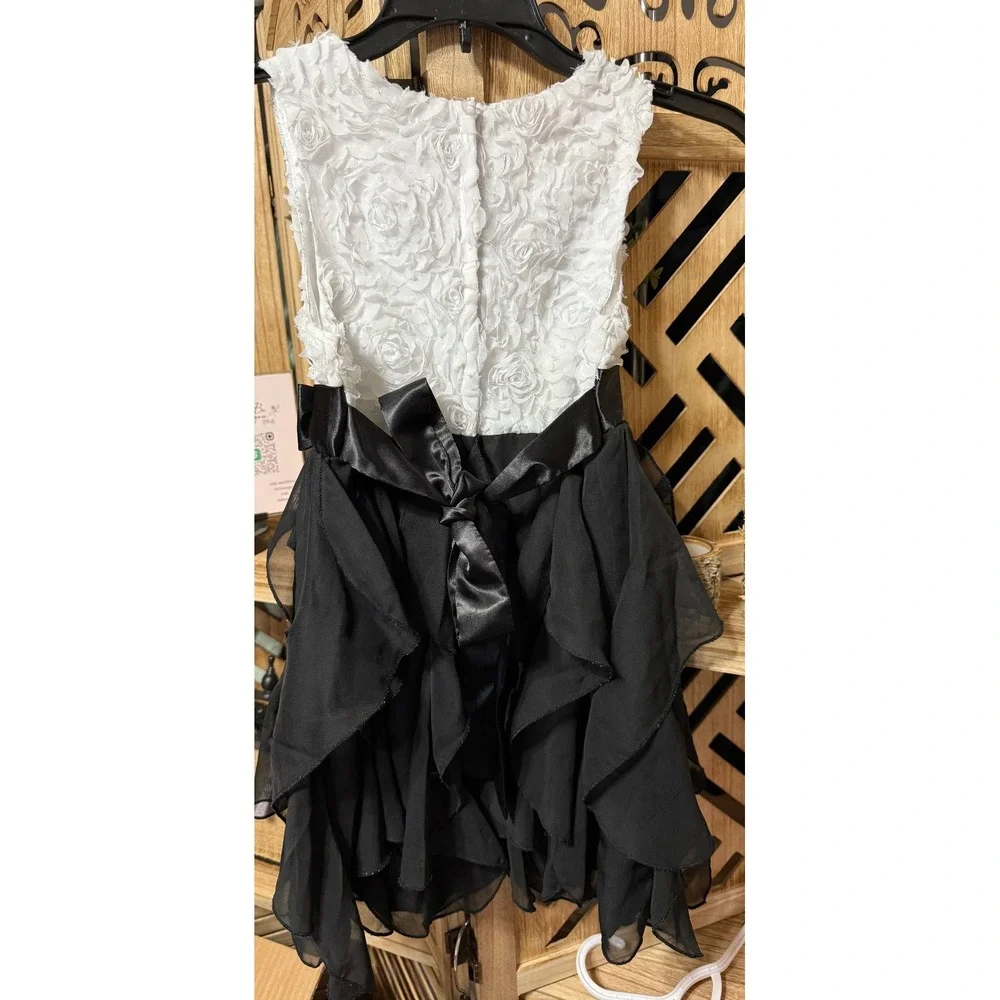 Girls American Princess Dress 6X White Black Party Holiday Special Occasion - Picture 2 of 3